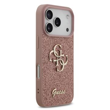 iPhone 17 Pro Guess Fixed Glitter 4G Metal Logo Cover - Pink