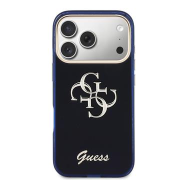 iPhone 17 Pro Guess IML 4G Script Metal Logo Cover - Blå