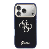 iPhone 17 Pro Guess IML 4G Script Metal Logo Cover - Blå