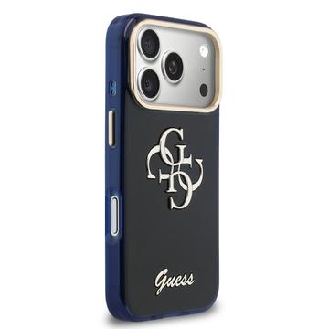 iPhone 17 Pro Guess IML 4G Script Metal Logo Cover - Blå
