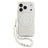 iPhone 17 Pro Guess IML Flowers Allover Electro Cover med Perlestrop - MagSafe-kompatibel - Hvid