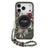 iPhone 17 Pro Guess IML Flowers cover med perlerem - Sort