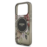 iPhone 17 Pro Guess IML Flowers cover med perlerem - Sort