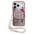 iPhone 17 Pro Guess IML Flowers cover med perlerem - Pink