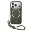 iPhone 17 Pro Guess IML Glitter Script Rem Cover - MagSafe-kompatibelt - Sort