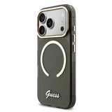iPhone 17 Pro Guess IML Glitter Script Rem Cover - MagSafe-kompatibelt - Sort