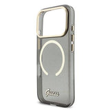 iPhone 17 Pro Guess IML Glitter Script Rem Cover - MagSafe-kompatibelt - Sort