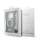 iPhone 17 Pro Guess IML Glitter Script Rem Cover - MagSafe-kompatibelt - Sort