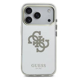 iPhone 17 Pro Guess Mirror 4G Glitter Logo Hybrid Cover - MagSafe-kompatibel - Guld