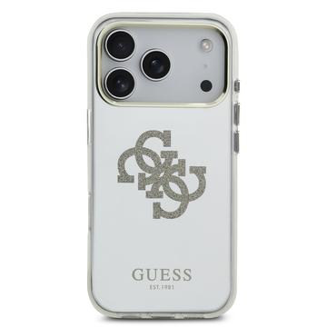 iPhone 17 Pro Guess Mirror 4G Glitter Logo Hybrid Cover - MagSafe-kompatibel - Guld