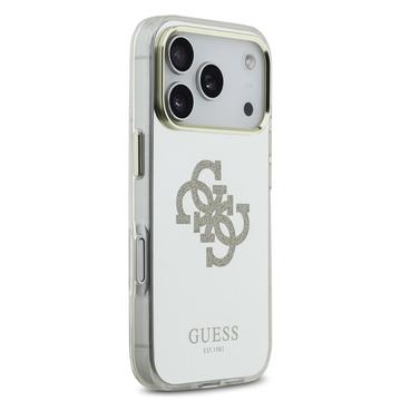 iPhone 17 Pro Guess Mirror 4G Glitter Logo Hybrid Cover - MagSafe-kompatibel - Guld