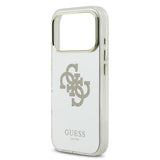 iPhone 17 Pro Guess Mirror 4G Glitter Logo Hybrid Cover - MagSafe-kompatibel - Guld