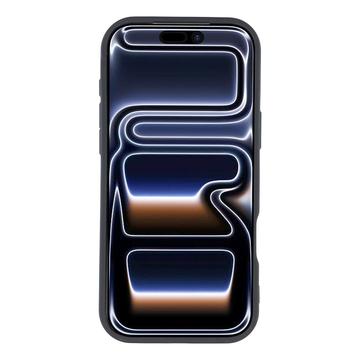 iPhone 17 Pro stødsikkert TPU-cover med hjertemønster og forhøjede kanter - sort