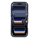 iPhone 17 Pro stødsikkert TPU-cover med hjertemønster og forhøjede kanter - sort