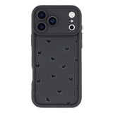 iPhone 17 Pro stødsikkert TPU-cover med hjertemønster og forhøjede kanter - sort