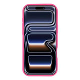 iPhone 17 Pro stødsikkert TPU-cover med hjertemønster og forhøjede kanter - Hot Pink