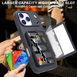 iPhone 17 Pro Hybrid Cover med Spejl og Kortholder - Sort