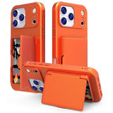 iPhone 17 Pro Hybrid Cover med Spejl og Kortholder - Orange