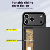 iPhone 17 Pro Hybrid Cover med Glidende Kortslot - Sølv