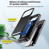 iPhone 17 Pro Hybrid Cover med Glidende Kortslot - Sort