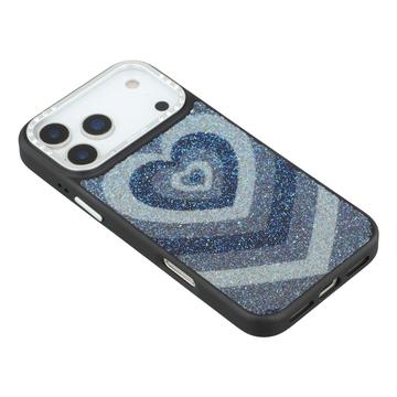 iPhone 17 Pro Jaucase magnetisk hybrid-cover med hjertemønster - sort