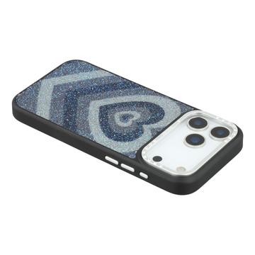 iPhone 17 Pro Jaucase magnetisk hybrid-cover med hjertemønster - sort