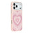 iPhone 17 Pro Jaucase magnetisk hybrid-cover med hjertemønster - pink