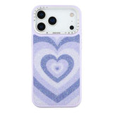 iPhone 17 Pro Jaucase magnetisk hybrid-cover med hjertemønster - lilla
