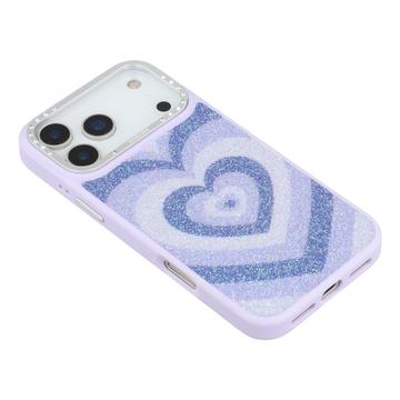 iPhone 17 Pro Jaucase magnetisk hybrid-cover med hjertemønster - lilla