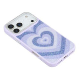 iPhone 17 Pro Jaucase magnetisk hybrid-cover med hjertemønster - lilla