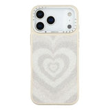 iPhone 17 Pro Jaucase magnetisk hybrid-cover med hjertemønster - hvid