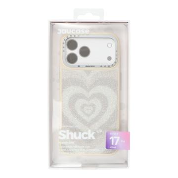 iPhone 17 Pro Jaucase magnetisk hybrid-cover med hjertemønster - hvid