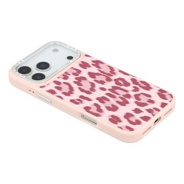 iPhone 17 Pro Jaucase magnetisk hybrid-cover med leopardprint - Pink