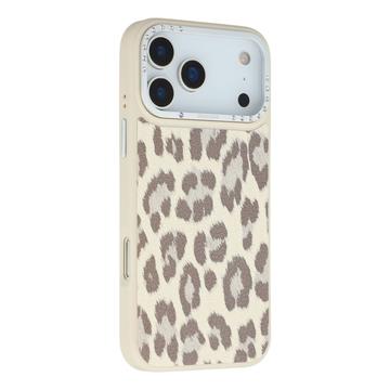 iPhone 17 Pro Jaucase magnetisk hybrid-cover med leopardprint - Hvid