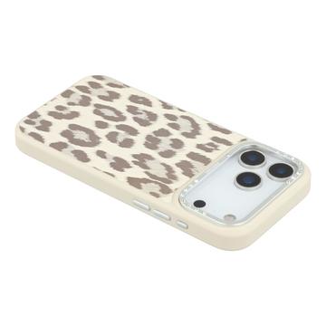 iPhone 17 Pro Jaucase magnetisk hybrid-cover med leopardprint - Hvid