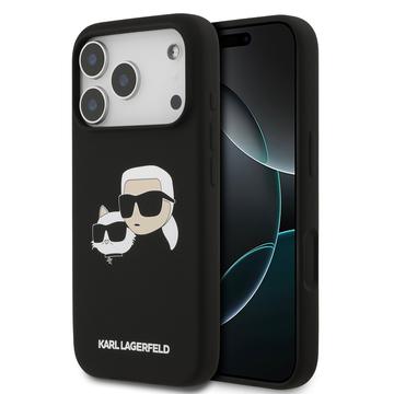 iPhone 17 Pro Karl Lagerfeld Double Heads MagSafe cover i flydende silikone - sort