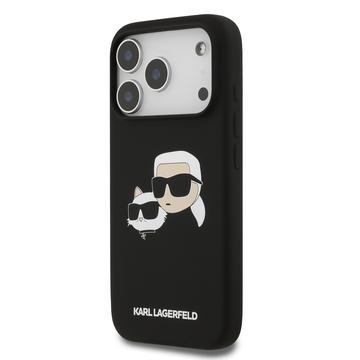 iPhone 17 Pro Karl Lagerfeld Double Heads MagSafe cover i flydende silikone - sort