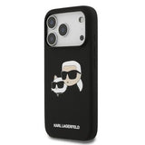 iPhone 17 Pro Karl Lagerfeld Double Heads MagSafe cover i flydende silikone - sort