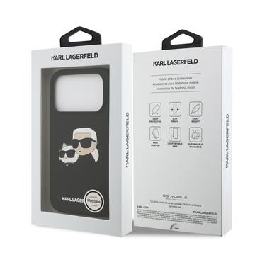 iPhone 17 Pro Karl Lagerfeld Double Heads MagSafe cover i flydende silikone - sort