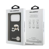 iPhone 17 Pro Karl Lagerfeld Double Heads MagSafe cover i flydende silikone - sort