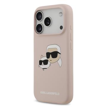 iPhone 17 Pro Karl Lagerfeld Double Heads MagSafe cover i flydende silikone - Pink