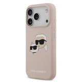 iPhone 17 Pro Karl Lagerfeld Double Heads MagSafe cover i flydende silikone - Pink