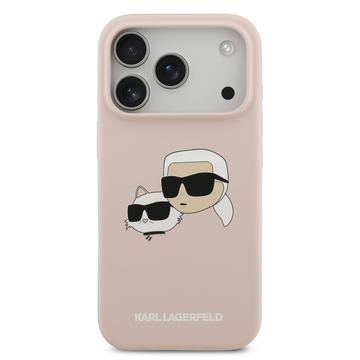 iPhone 17 Pro Karl Lagerfeld Double Heads MagSafe cover i flydende silikone - Pink