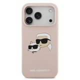 iPhone 17 Pro Karl Lagerfeld Double Heads MagSafe cover i flydende silikone - Pink