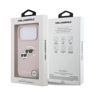 iPhone 17 Pro Karl Lagerfeld Double Heads MagSafe cover i flydende silikone - Pink