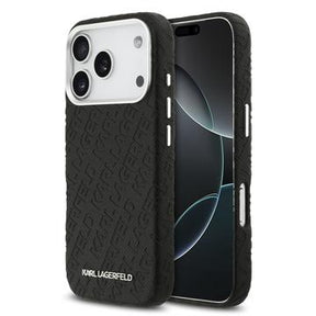 iPhone 17 Pro Karl Lagerfeld Grained Repeated Logo MagSafe Cover - Sort