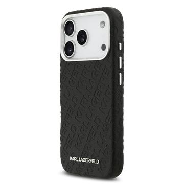 iPhone 17 Pro Karl Lagerfeld Grained Repeated Logo MagSafe Cover - Sort