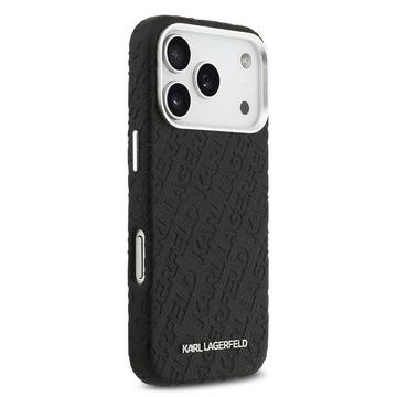 iPhone 17 Pro Karl Lagerfeld Grained Repeated Logo MagSafe Cover - Sort