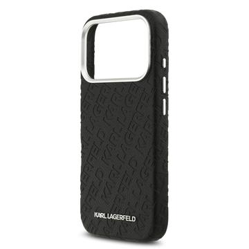 iPhone 17 Pro Karl Lagerfeld Grained Repeated Logo MagSafe Cover - Sort