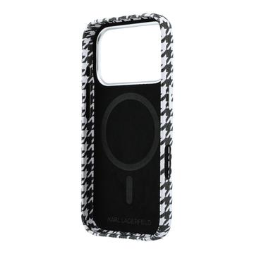 iPhone 17 Pro Karl Lagerfeld Houndtand Harpiksplade Cover - MagSafe-kompatibelt - Sort
